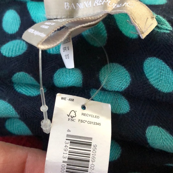Banana Republic navy and teal dotted scarf - Picture 4 of 4